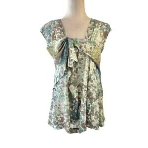 Ritsuko Shirahama Women Mosaic Geometric Pattern Sleeveless Layered Top Small